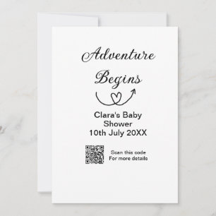 Adventure startet Baby Dusche Scan QR Einladung