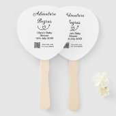 Adventure startet Baby Dusche Scan QR Fächer (Vorne und Hinten)