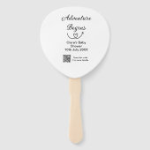 Adventure startet Baby Dusche Scan QR Fächer (Rückseite)