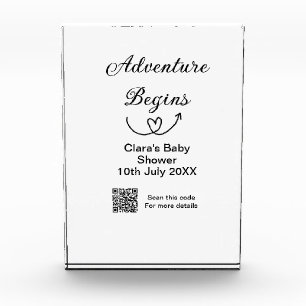 Adventure startet Baby Dusche Scan QR Fotoblock