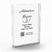 Adventure startet Baby Dusche Scan QR Fotoblock (Links)