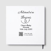 Adventure startet Baby Dusche Scan QR Gästebuch (Rückseite)