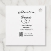 Adventure startet Baby Dusche Scan QR Geschenkanhänger (Rückseite)