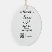 Adventure startet Baby Dusche Scan QR Keramik Ornament (Rechts)