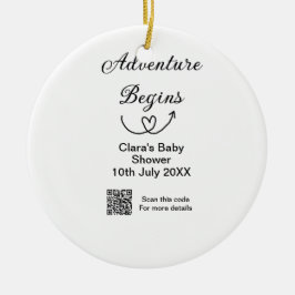 Adventure startet Baby Dusche Scan QR Keramik Ornament