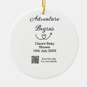 Adventure startet Baby Dusche Scan QR Keramik Ornament
