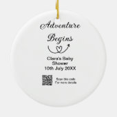 Adventure startet Baby Dusche Scan QR Keramik Ornament (Hinten)