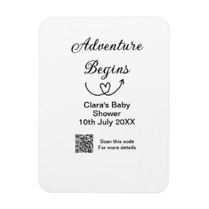 Adventure startet Baby Dusche Scan QR Magnet