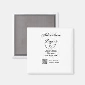Adventure startet Baby Dusche Scan QR Magnet (Vorderseite/Rückseite)