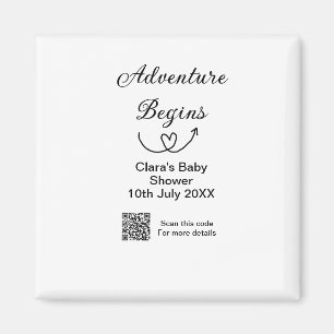 Adventure startet Baby Dusche Scan QR Magnet