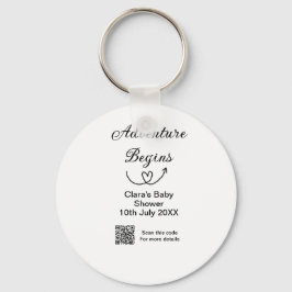 Adventure startet Baby Dusche Scan QR Schlüsselanhänger