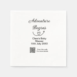 Adventure startet Baby Dusche Scan QR Serviette