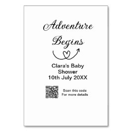 Adventure startet Baby Dusche Scan QR Tischnummer