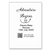 Adventure startet Baby Dusche Scan QR Tischnummer (Rückseite)