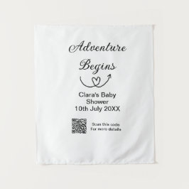 Adventure startet Baby Dusche Scan QR Wandteppich