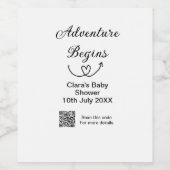Adventure startet Baby Dusche Scan QR Weinetikett (Einzelnes Label)