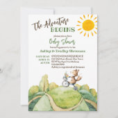 Adventure startet Baby Fux Rad Babydusche Einladung (Vorderseite)