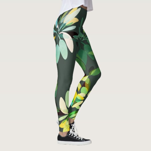 Adventure Style Bright Green Folies Print Leggings (Rechts)