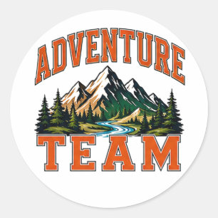 🏔️ Adventure Team Mitarbeiter Typography 👕 Runder Aufkleber