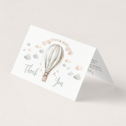 Adventure Teddy Baby Dusche Klappendusche Danke (Vorderseite)