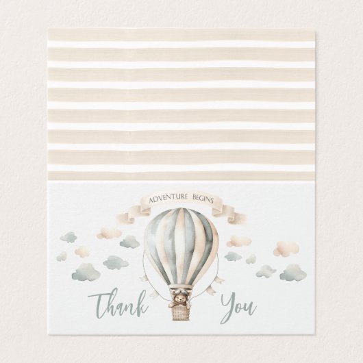 Adventure Teddy Baby Dusche Klappendusche Danke (Außenseite Aufgefaltet)