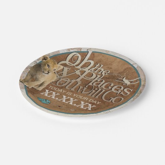 Adventure Theme Party Plate Pappteller (Schrägansicht)