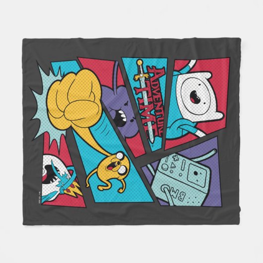 Adventure Time | Action Panel Graphic Fleecedecke (Vorderseite (Horizontal))