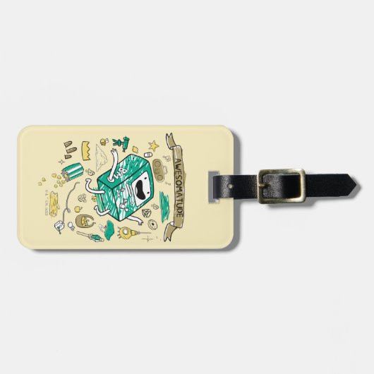 Adventure Time | "Awesomatude" BMO Sketch Gepäckanhänger (Vorderseite horizontal)