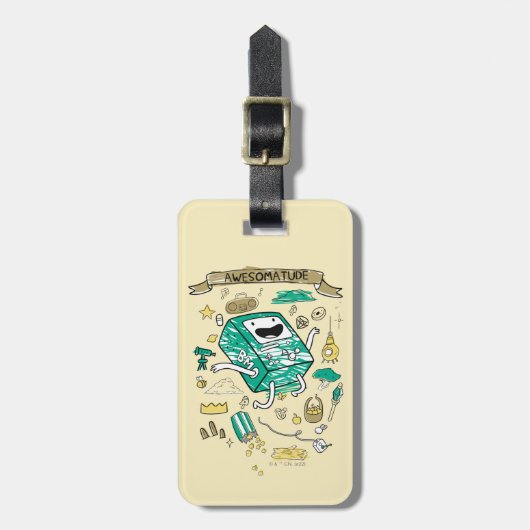 Adventure Time | "Awesomatude" BMO Sketch Gepäckanhänger (Vorderseite vertikal)