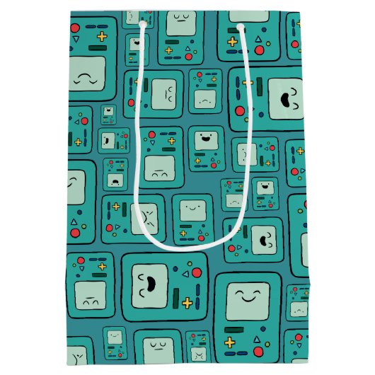 Adventure Time | BMO Pattern Mittlere Geschenktüte (Rückseite)