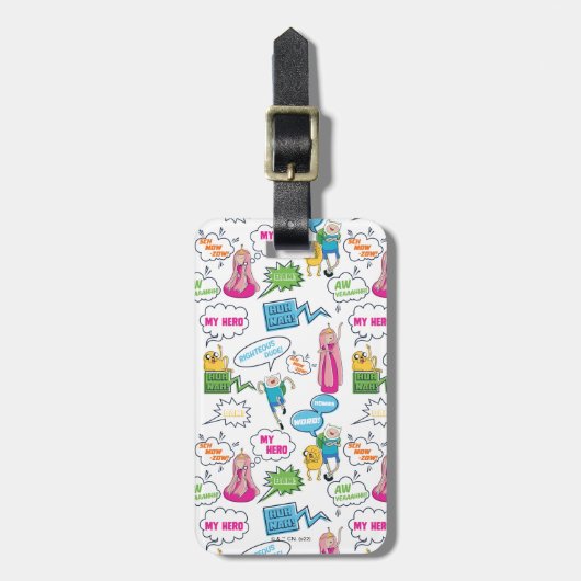 Adventure Time | Character Call-Out Pattern Gepäckanhänger (Vorderseite vertikal)