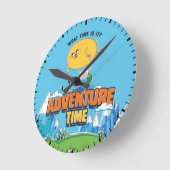 Adventure Time | Jake Floating With Finn Runde Wanduhr (Winkel)