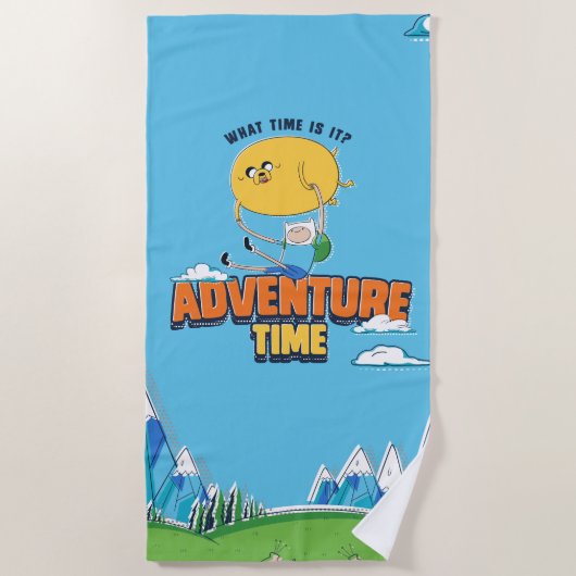 Adventure Time | Jake Floating With Finn Strandtuch (Vorderseite)