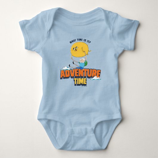 Adventure Time | Jake Floating With Finn T-Shirt Baby Strampler (Vorderseite)