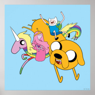 Adventure Time Lady, Bubblegum, Finn, & Jake Poster