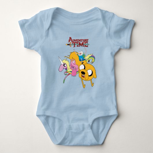 Adventure Time Lady, Bublegum, Finn, & Jake T-S Baby Strampler (Vorderseite)