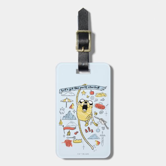 Adventure Time | "Party" Jake Sketch Gepäckanhänger (Vorderseite vertikal)