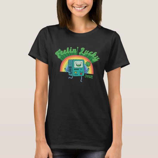 Adventure Time St. Patrick's Day BMO Rainbow Feeli T-Shirt (Vorderseite)