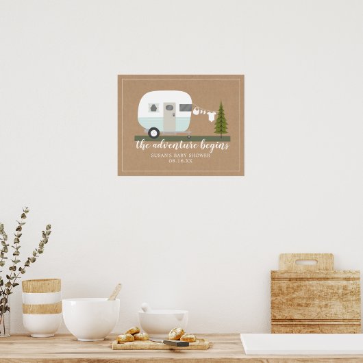 Adventure Trailer Camper Blue Boy Baby Shooter Poster (Küche)