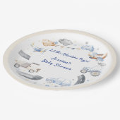 Adventure Transportation Boy Baby Shower Pappteller (Schrägansicht)