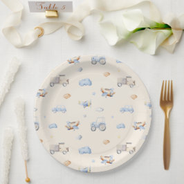 Adventure Transportation Boy Baby Shower Pappteller