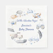 Adventure Transportation Boy Baby Shower Serviette (Vorderseite)
