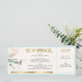 Adventure Travel Boarding Pass Going Away Party Einladung (Stehend Vorderseite)