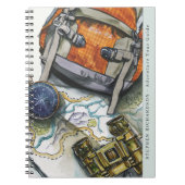 Adventure Travel Guide Watercolor Monogram Notizblock (Vorderseite)