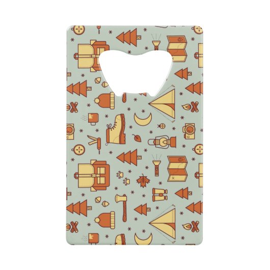 Adventure travel icons, seamless pattern. geldbeutel flaschenöffner (Vorderseite)