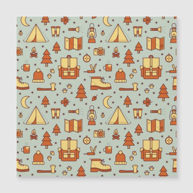 Adventure travel icons, seamless pattern. magnetkarte (Vorderseite)
