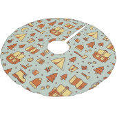 Adventure travel icons, seamless pattern. polyester weihnachtsbaumdecke (Schrägansicht)