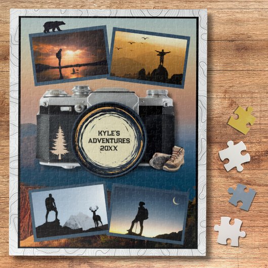 Adventure Travel Keepsake Photo Collage Puzzle
