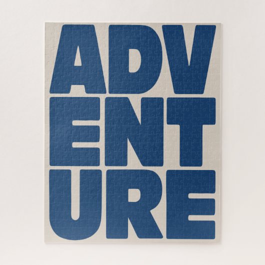 Adventure Travel Lover Typography Blue Modern Puzzle (Vertikal)