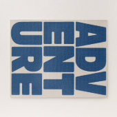 Adventure Travel Lover Typography Blue Modern Puzzle (Horizontal)